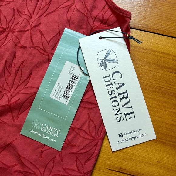 New! CARVE DESIGNS XS Mariposa Affinity Cover Up Pattern Tank Top Tear Drop Cut - Picture 6 of 7